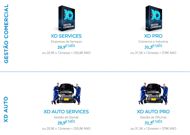 Tabela de Preços XD Gestão Comercial e Auto